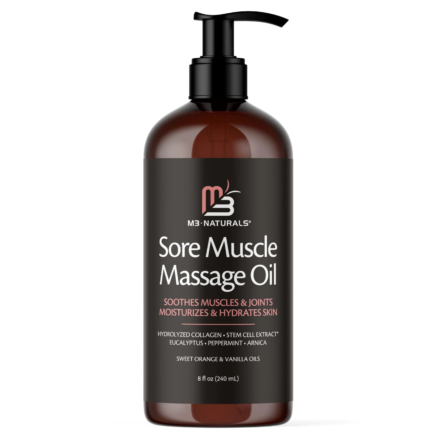 Sore Muscle Massage Oil – Anti-Cellulite, Skin Tightening with Collagen & Menthol